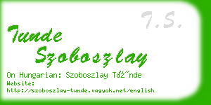 tunde szoboszlay business card